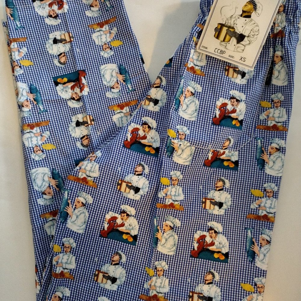 Men's Chef Works Baggy Pants Chef Theme Brand New Sz XS